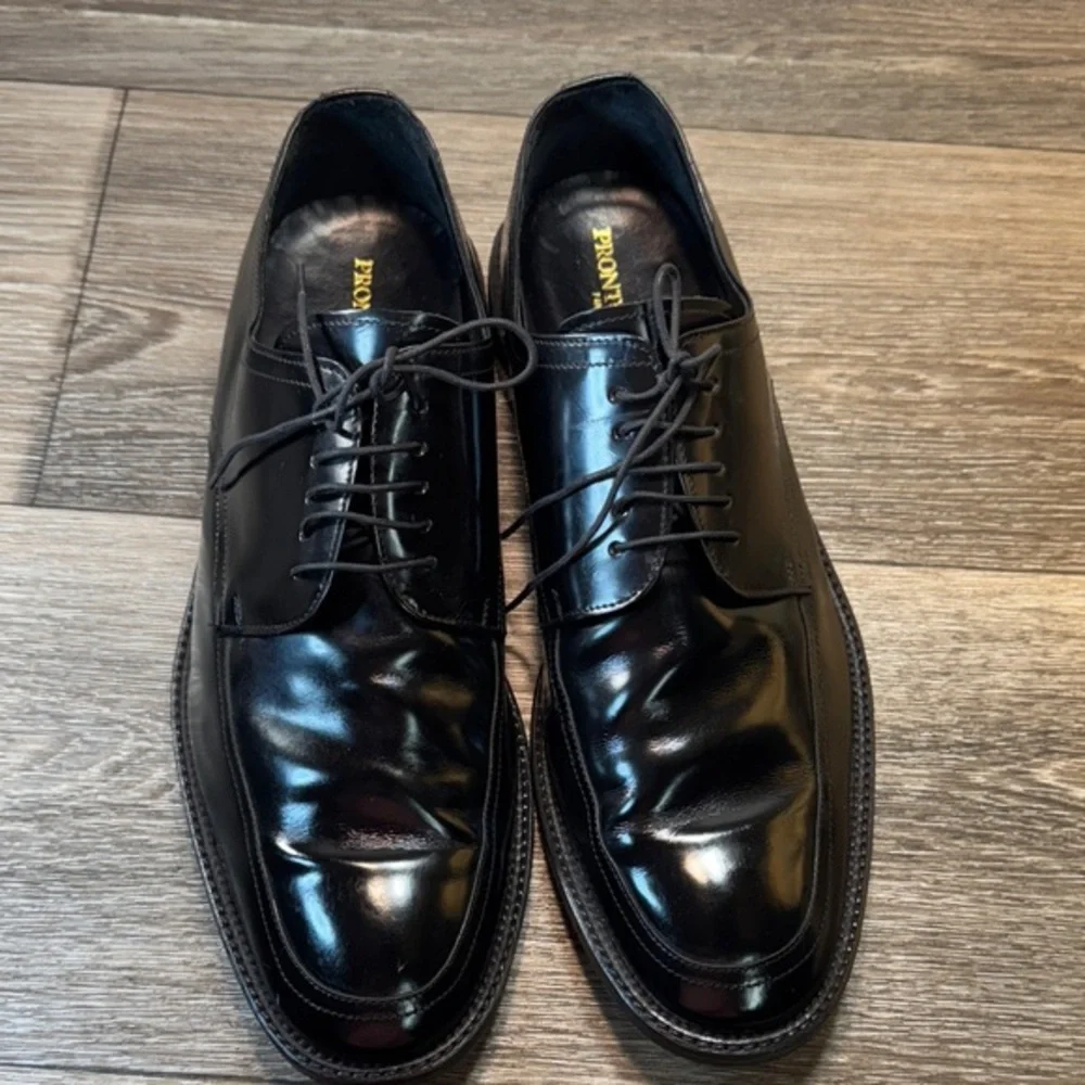 Pronto Uomo Black Leather Oxfords men’s 13 (j94)